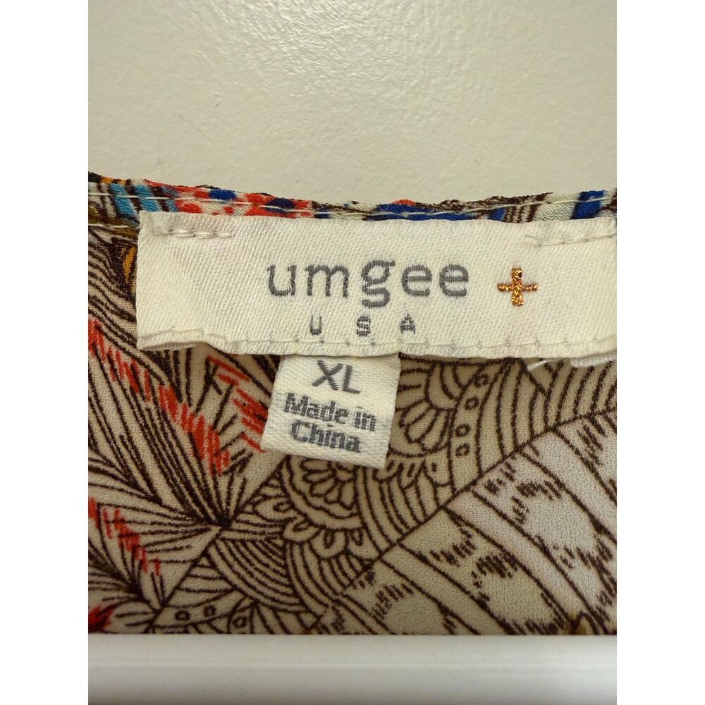Umgee Boho Pattern Tassel Tie Tunic Dress XL - Picture 3 of 6